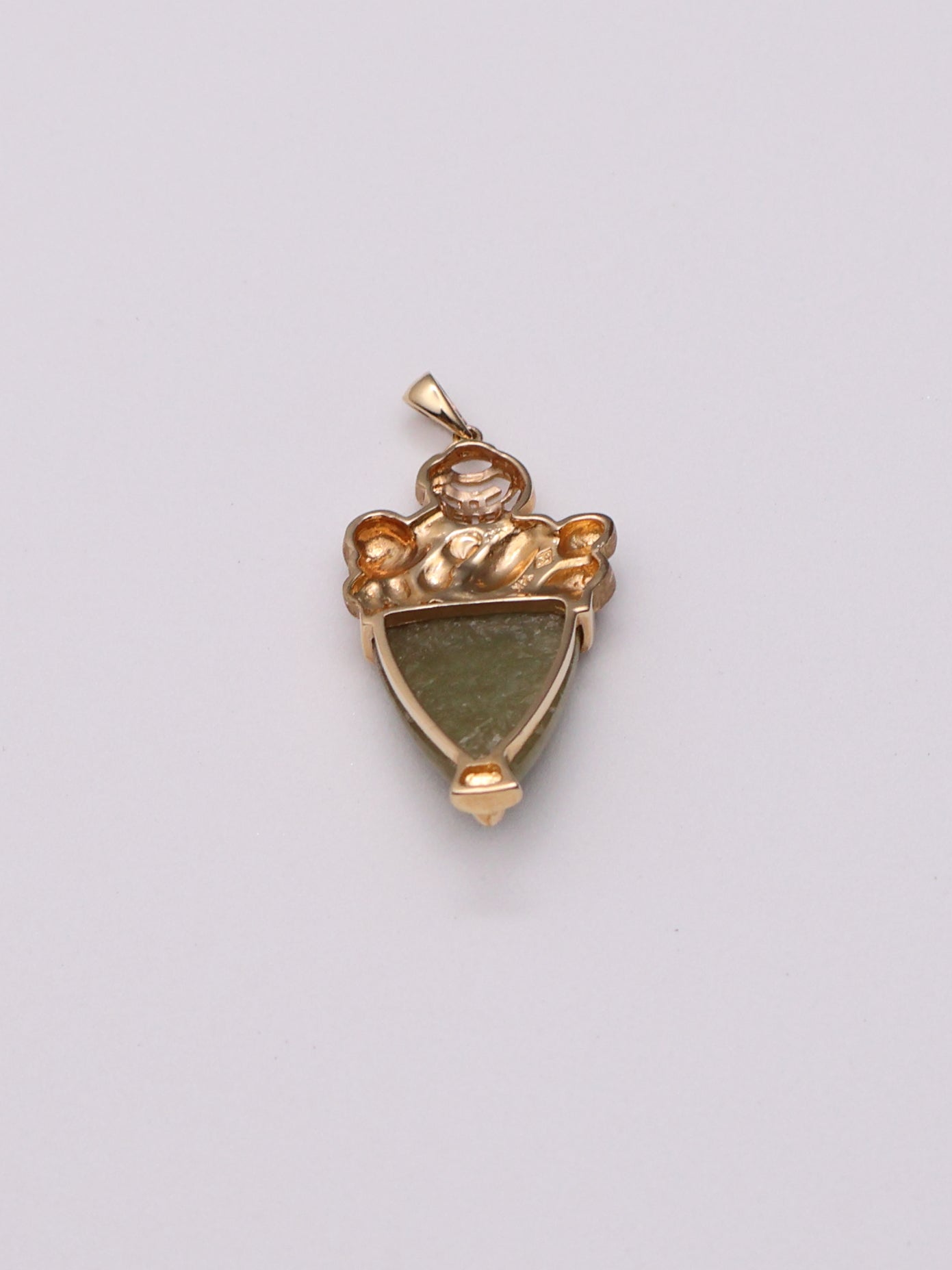 14k Jade Buddha Pendant