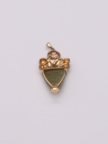 14k Jade Buddha Pendant