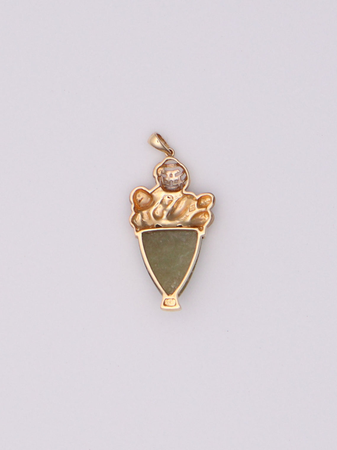 14k Jade Buddha Pendant