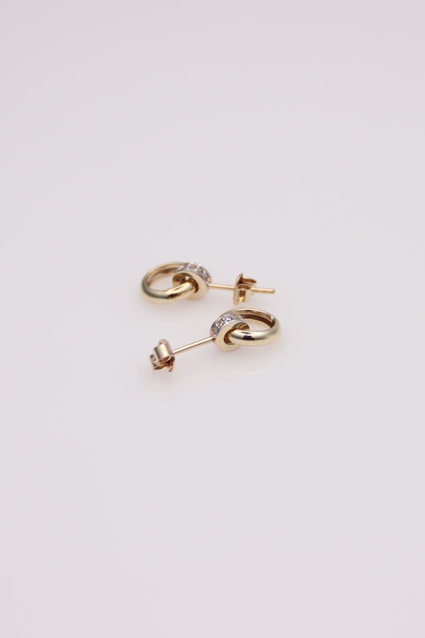 Gold Double Hoop Stud Earrings