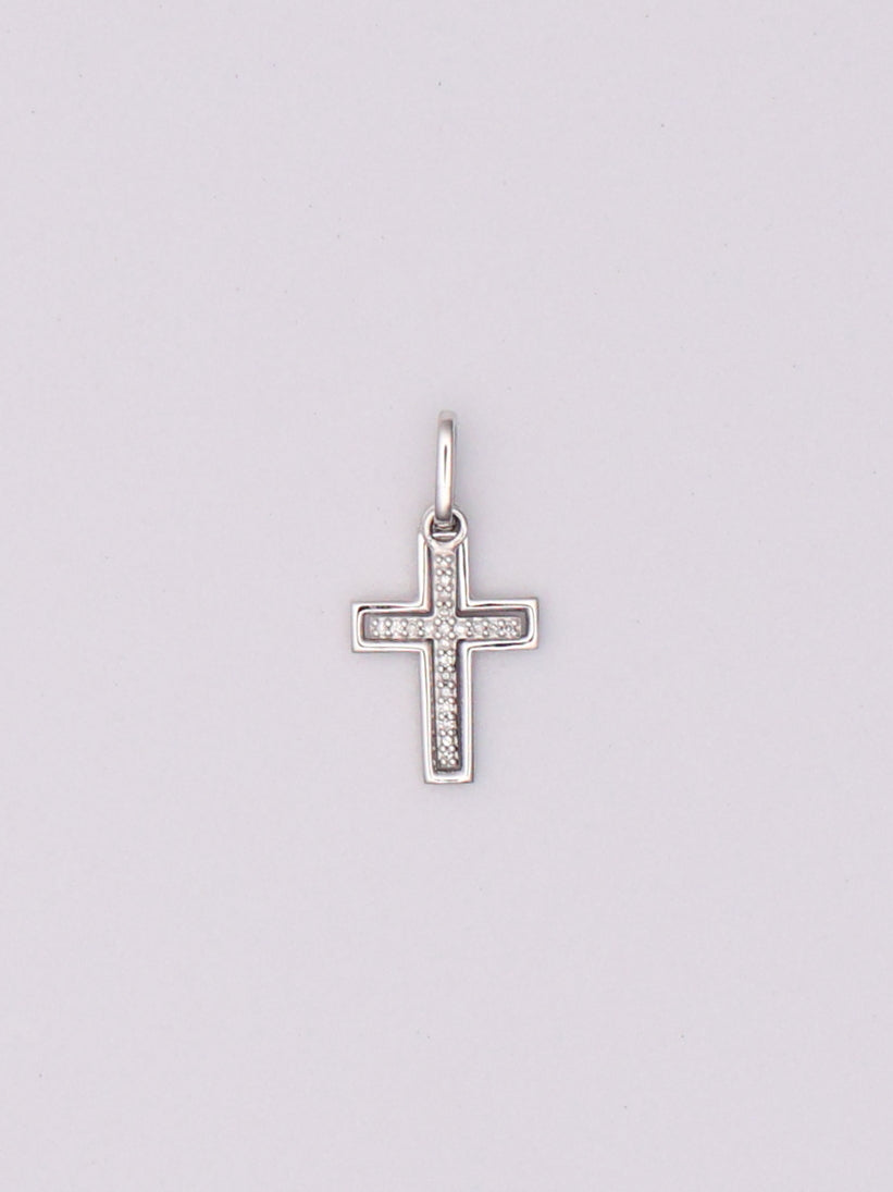 10k WG Cross Pendant