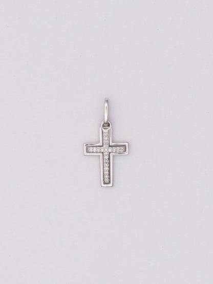 10k WG Cross Pendant