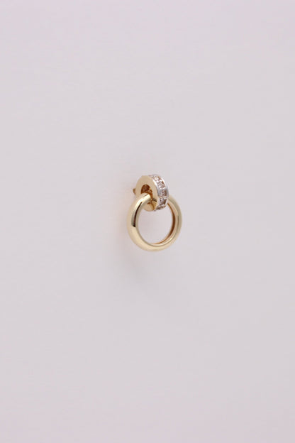 Gold Double Hoop Stud Earrings