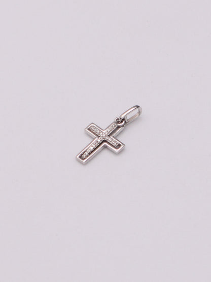 10k WG Cross Pendant