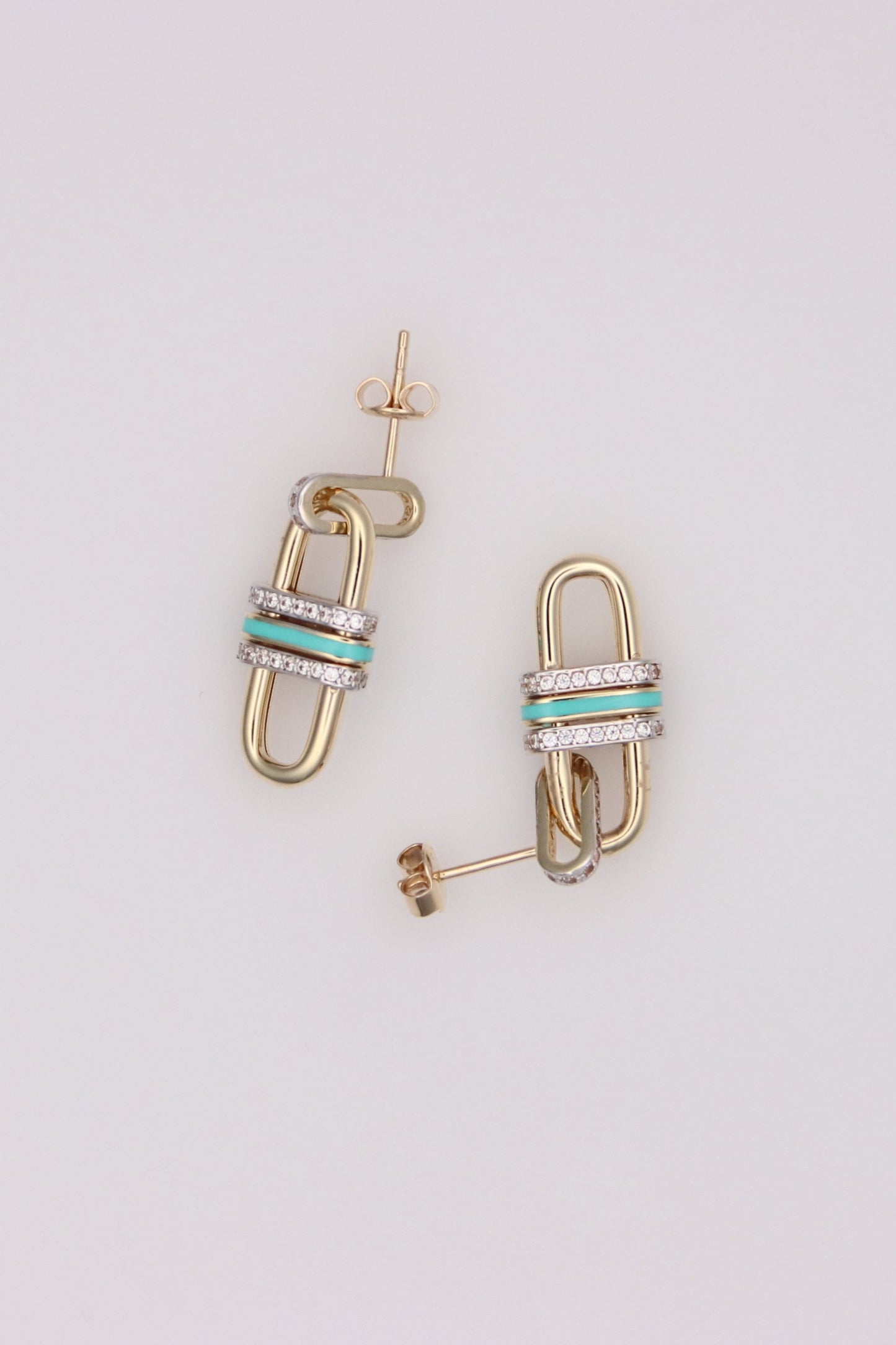 Turquoise Link Drop Earrings