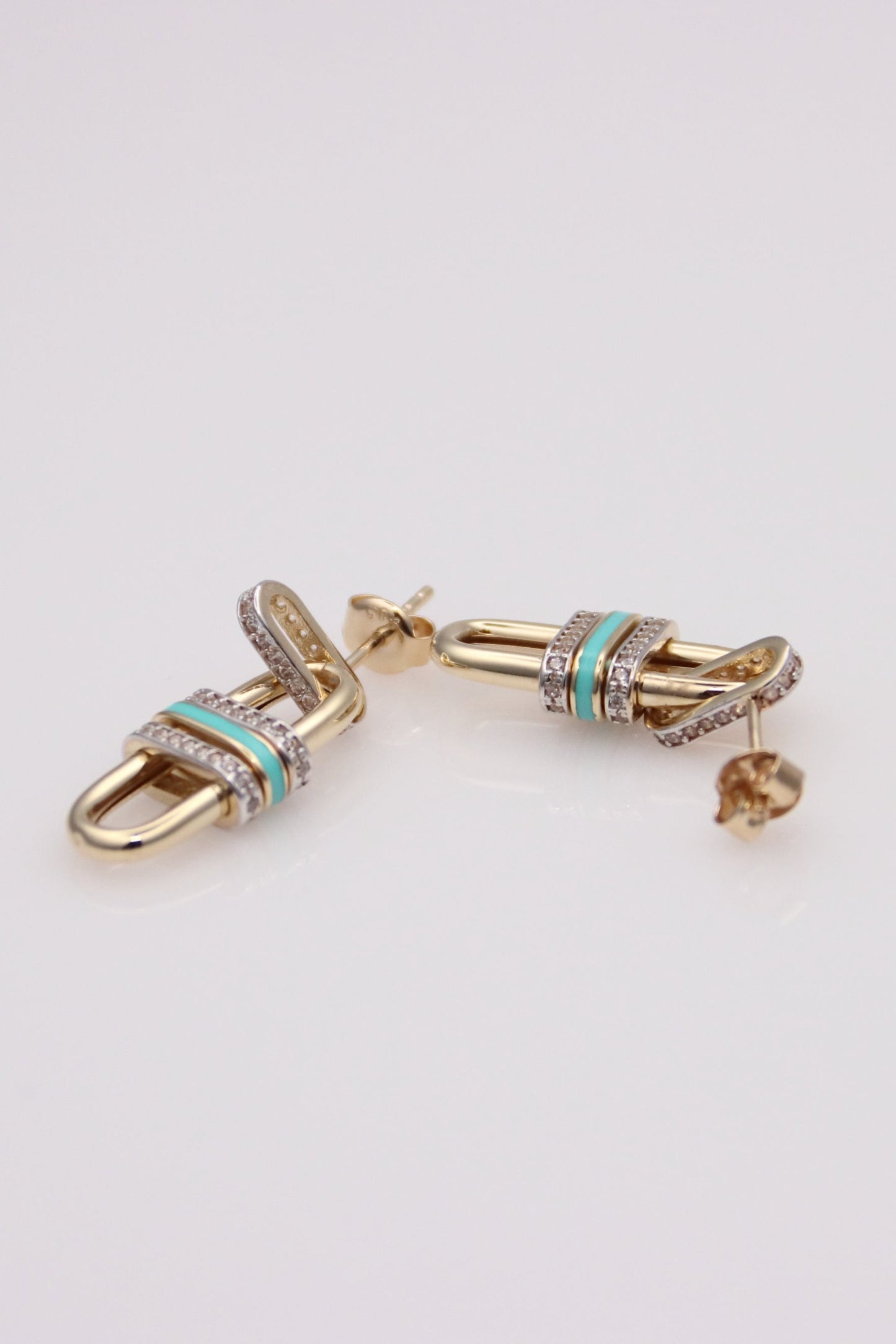 Turquoise Link Drop Earrings