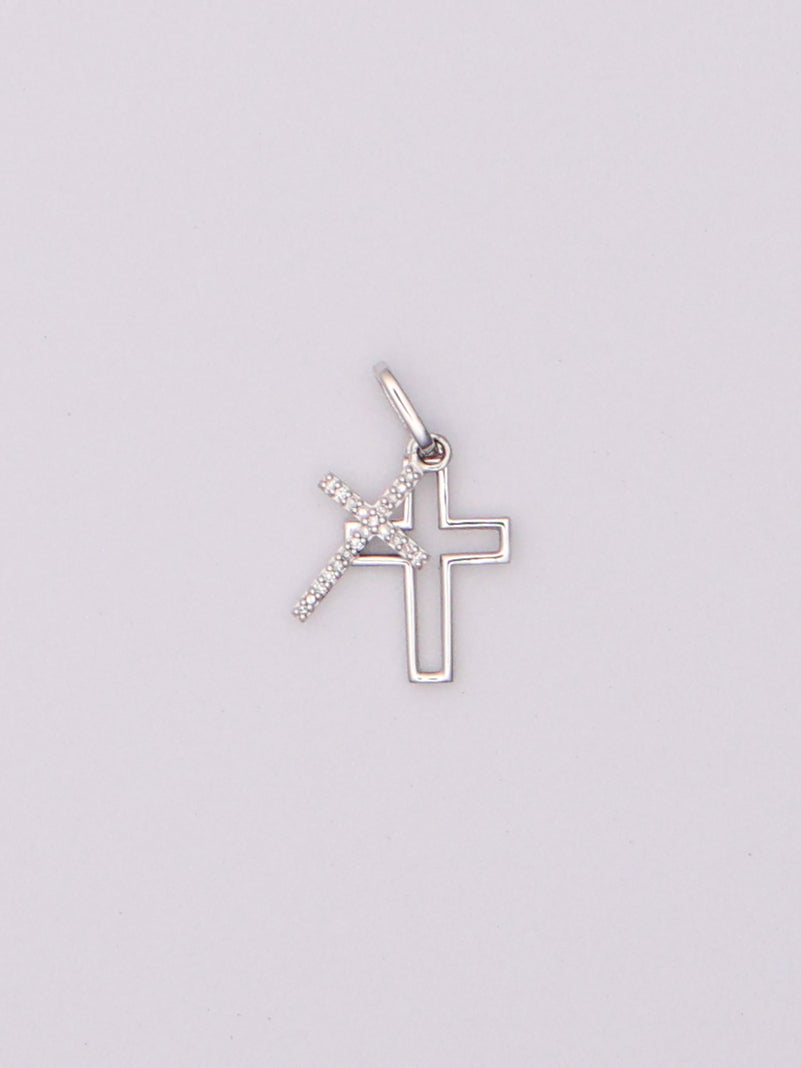 10k WG Cross Pendant