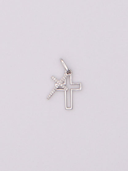 10k WG Cross Pendant