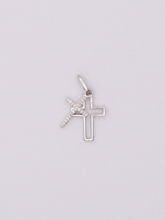 10k WG Cross Pendant