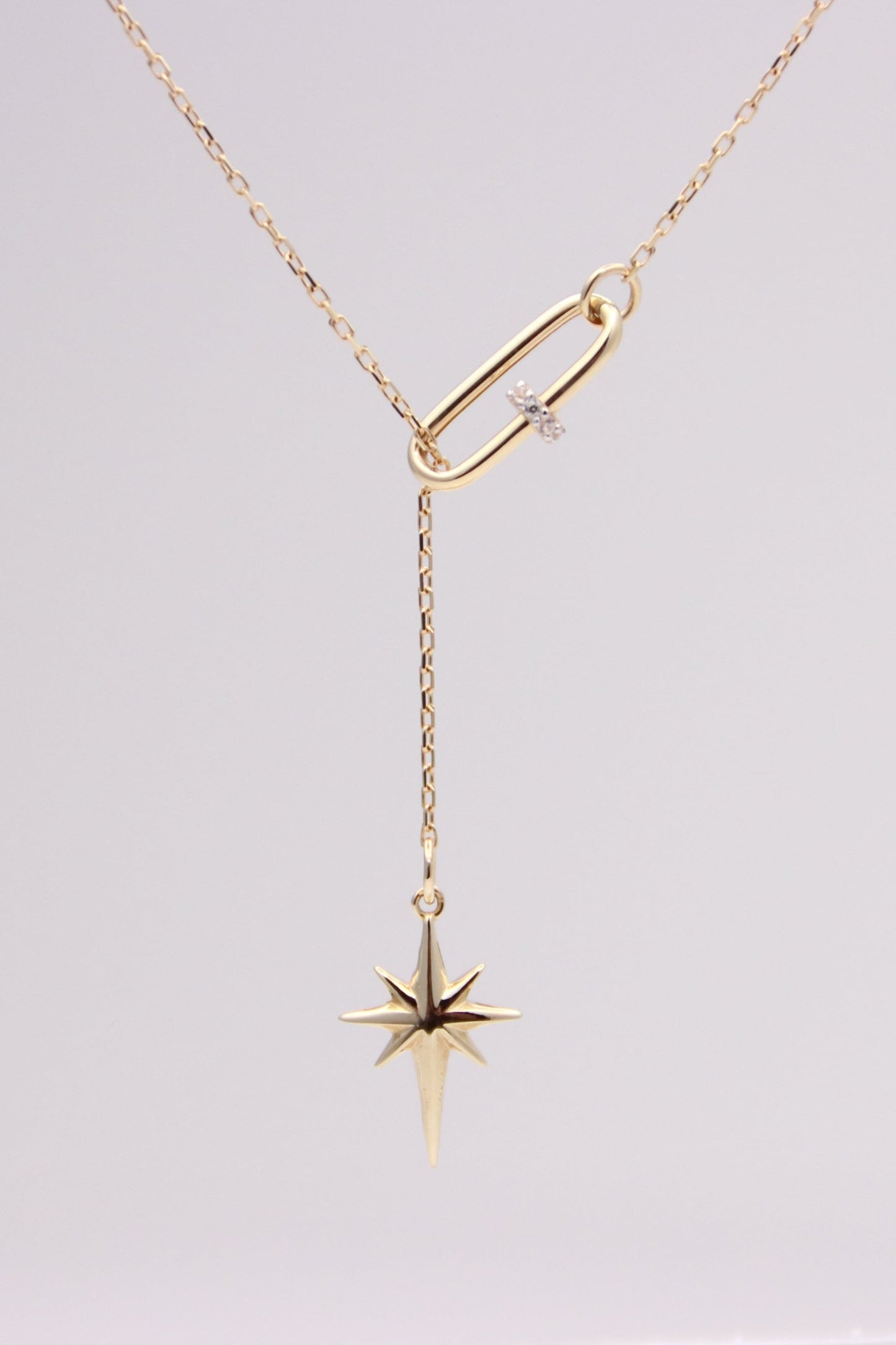 North Star and Paper Clip Necklace