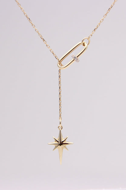 North Star and Paper Clip Necklace