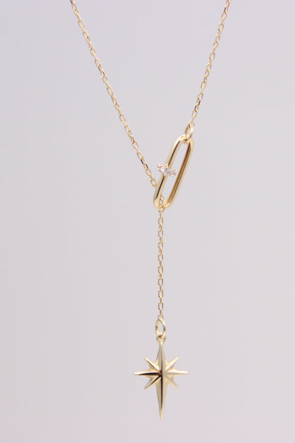 North Star and Paper Clip Necklace