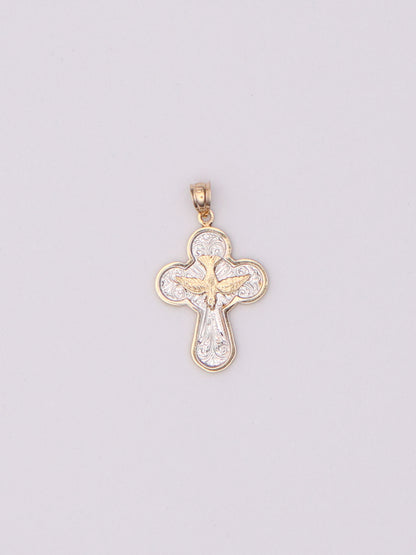 14k Reversible Cross Pendant