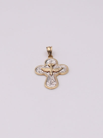 14k Reversible Cross Pendant