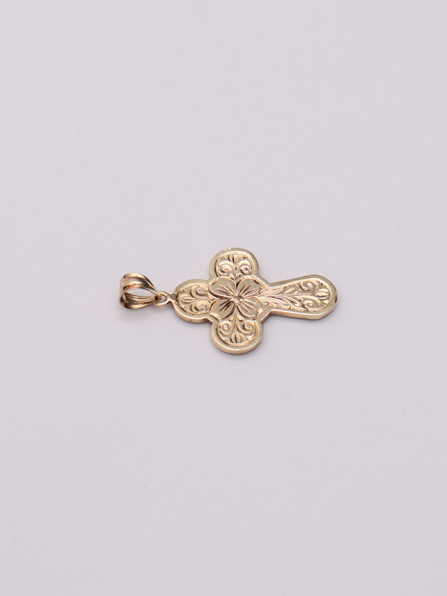 14k Reversible Cross Pendant