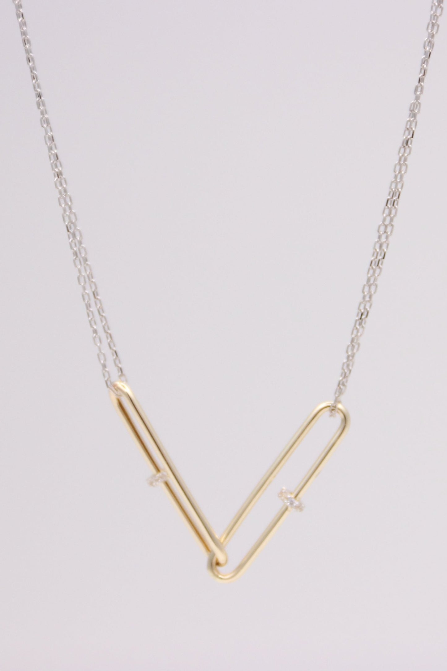 14kt Double Paperclip Necklace