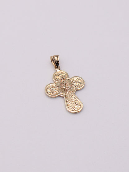 14k Reversible Cross Pendant