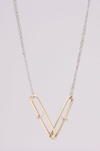 14kt Double Paperclip Necklace