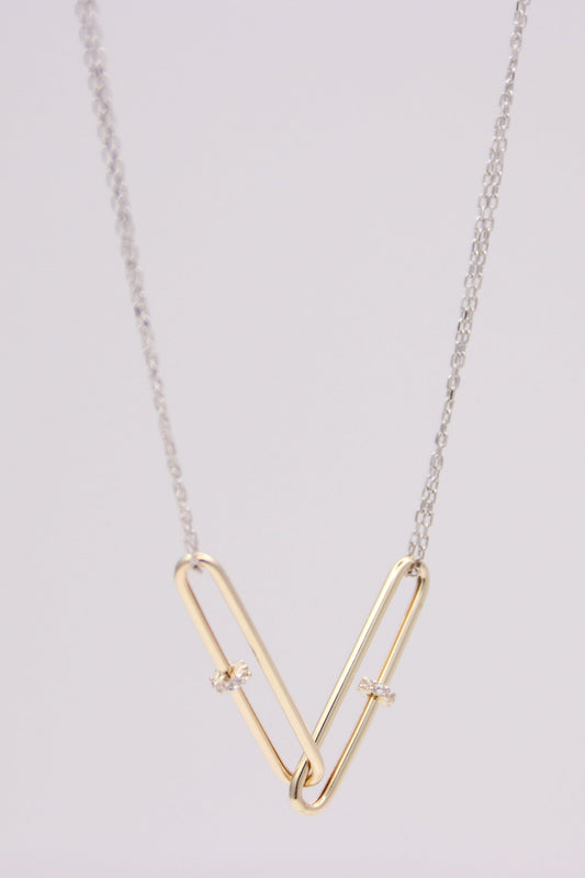 14kt Double Paperclip Necklace