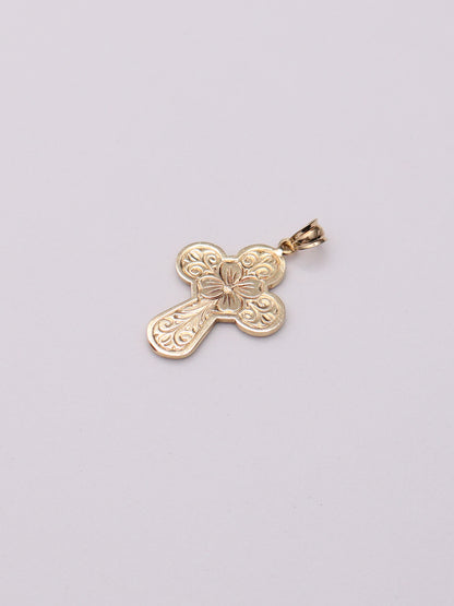 14k Reversible Cross Pendant