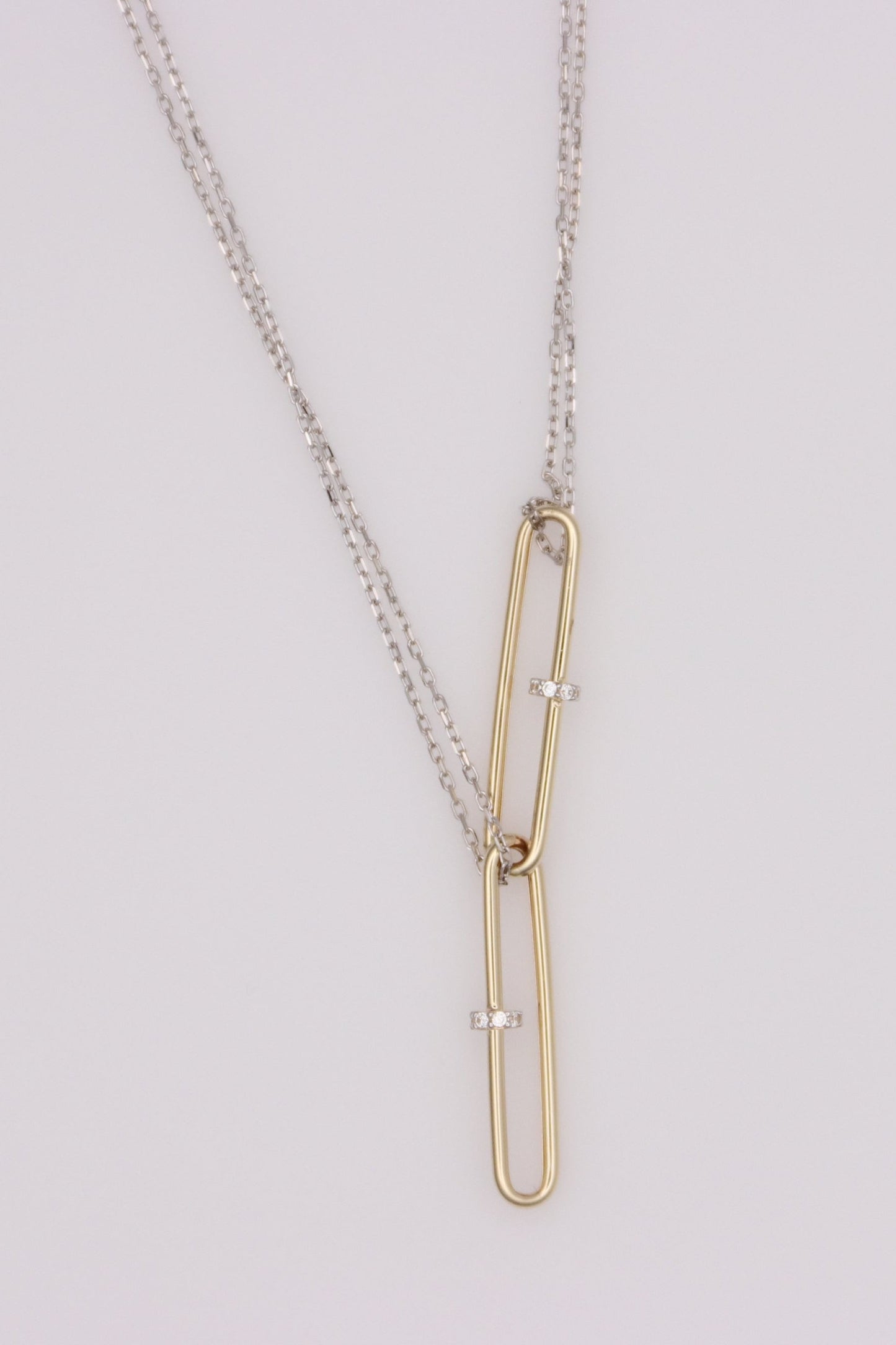 14kt Double Paperclip Necklace