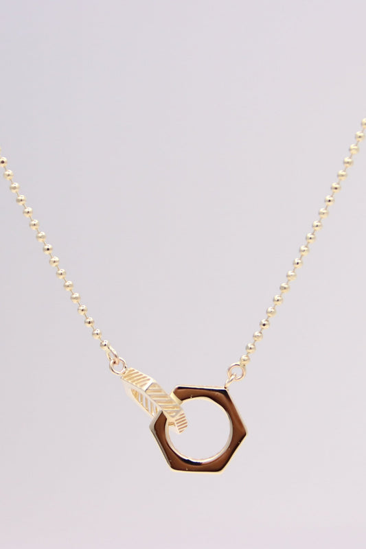 Hexagon Duo Bead Necklace