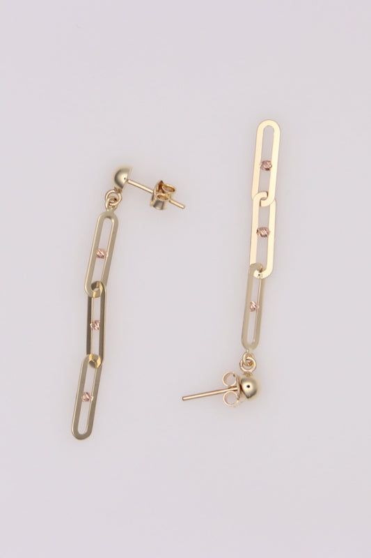 Paperclip Link Chain Dangle Drop Stud Earrings