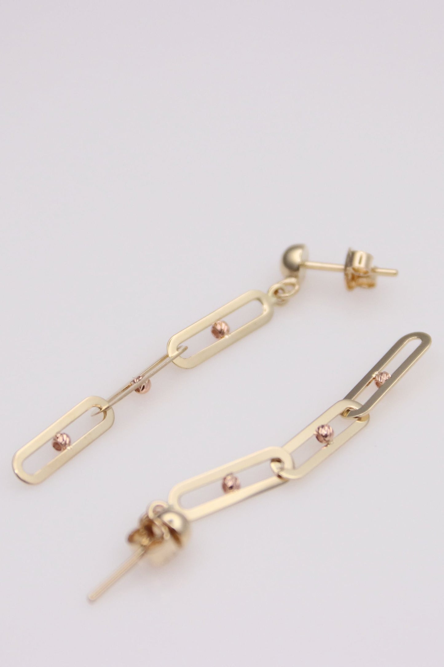 Paperclip Link Chain Dangle Drop Stud Earrings