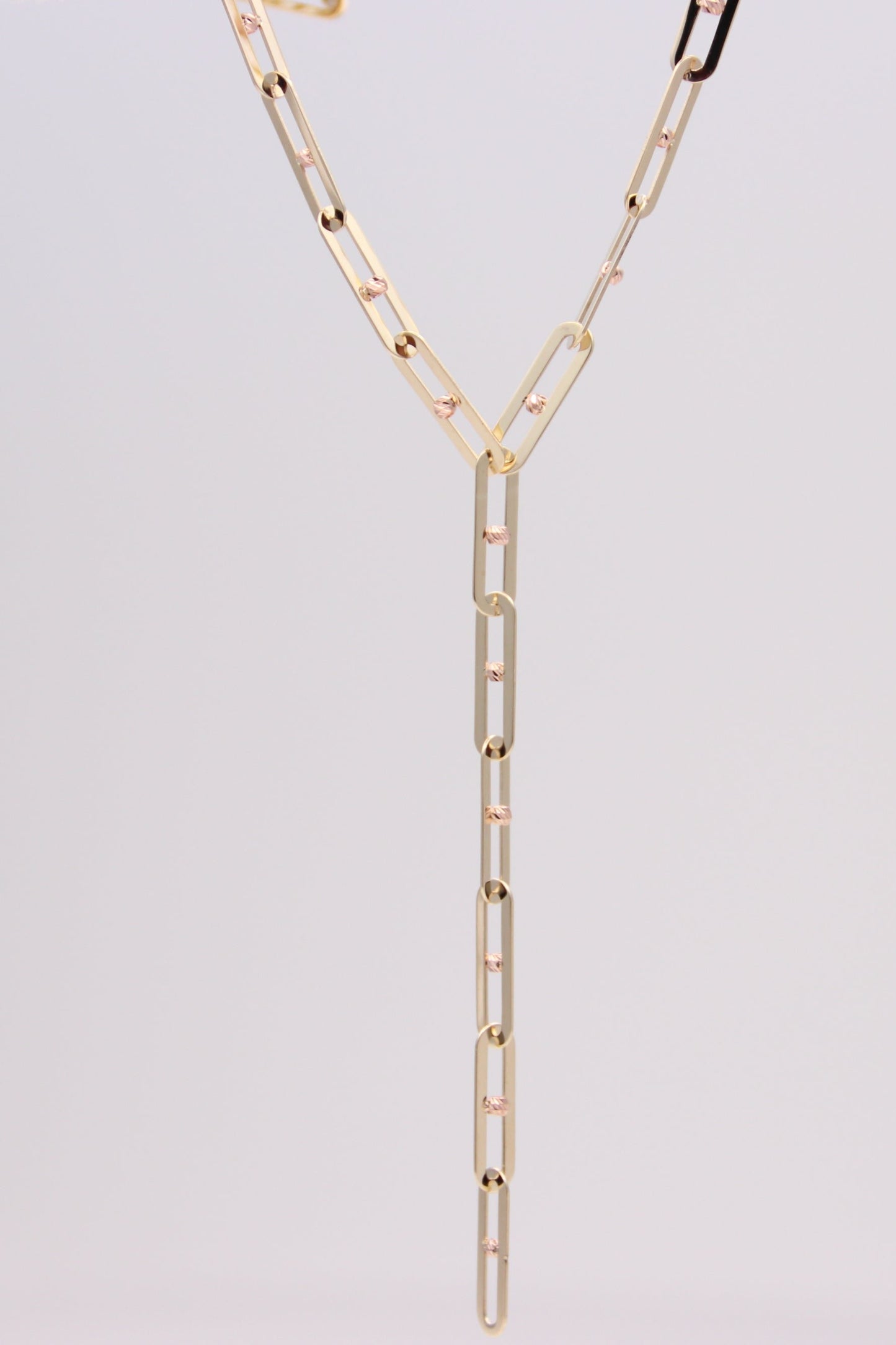 Paperclip link Y necklace