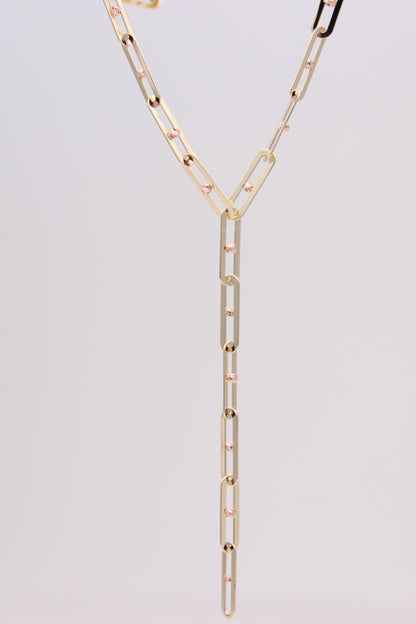 Paperclip link Y necklace