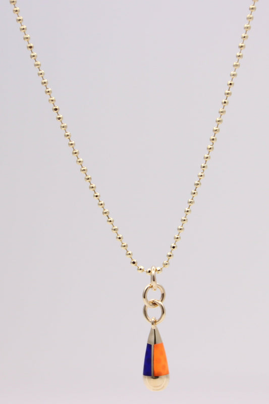 Bead Chain Necklace with Drop Pendant