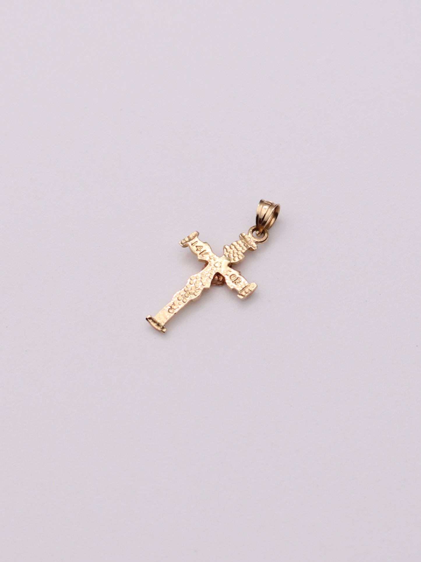 14k Floral Cross Pendant