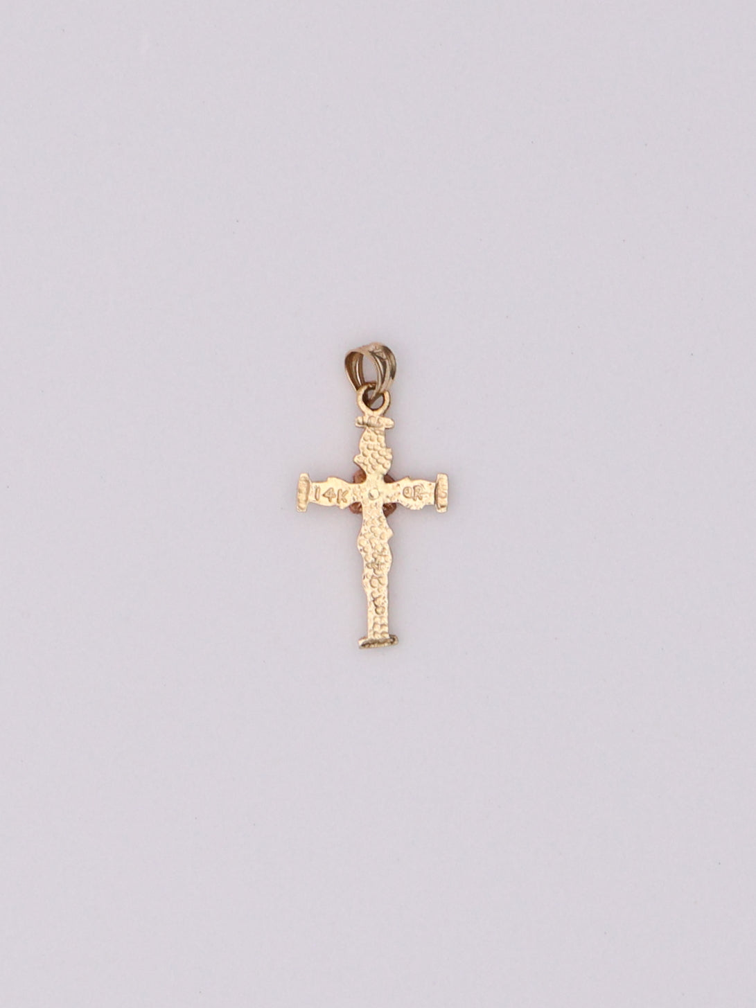 14k Floral Cross Pendant