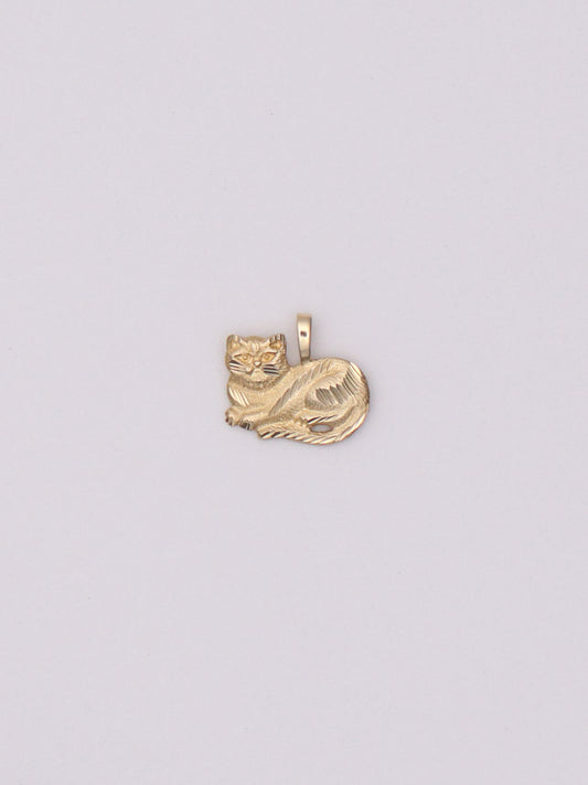 14K Cat Pendant