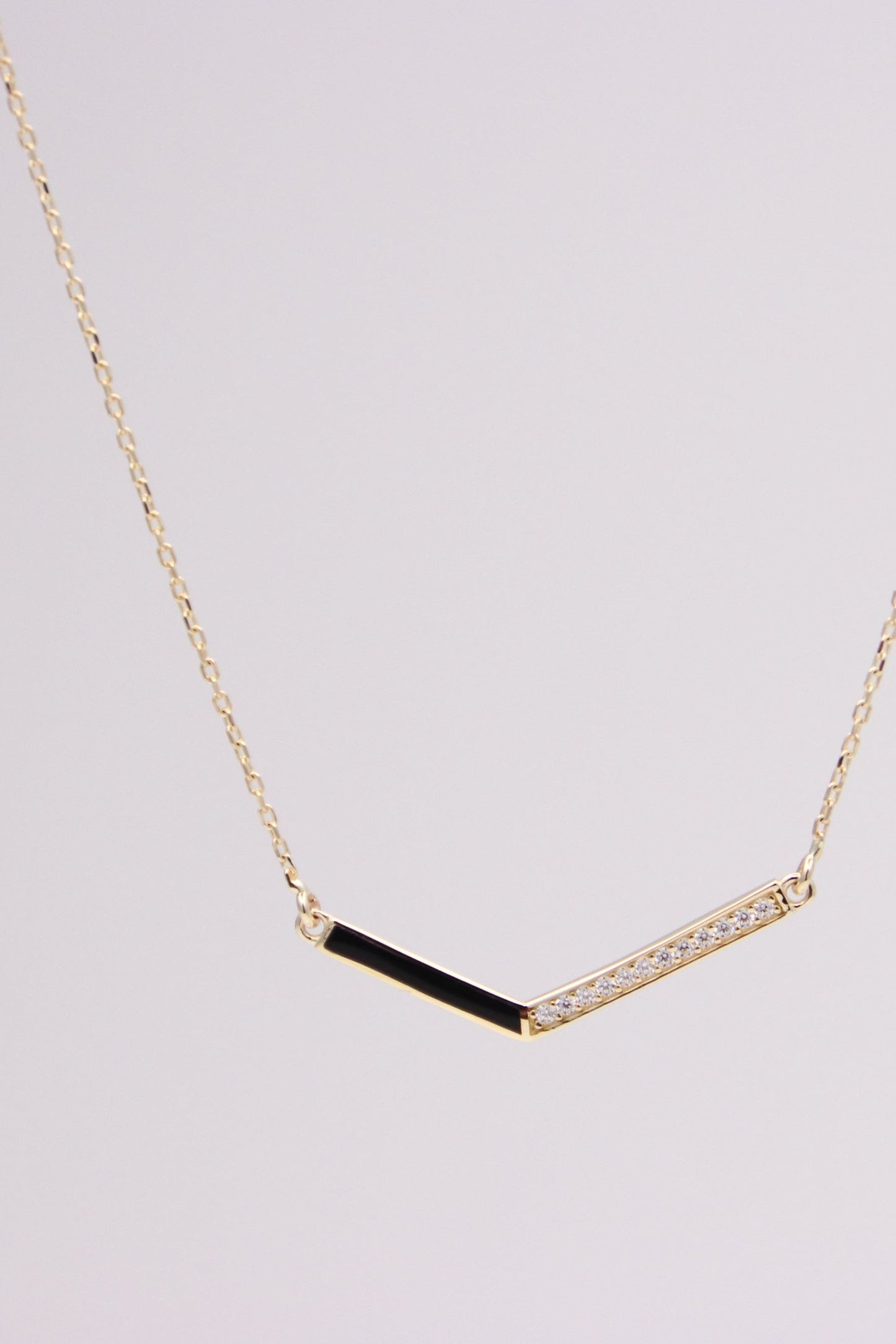 V-Shaped Gold Pendant Necklace