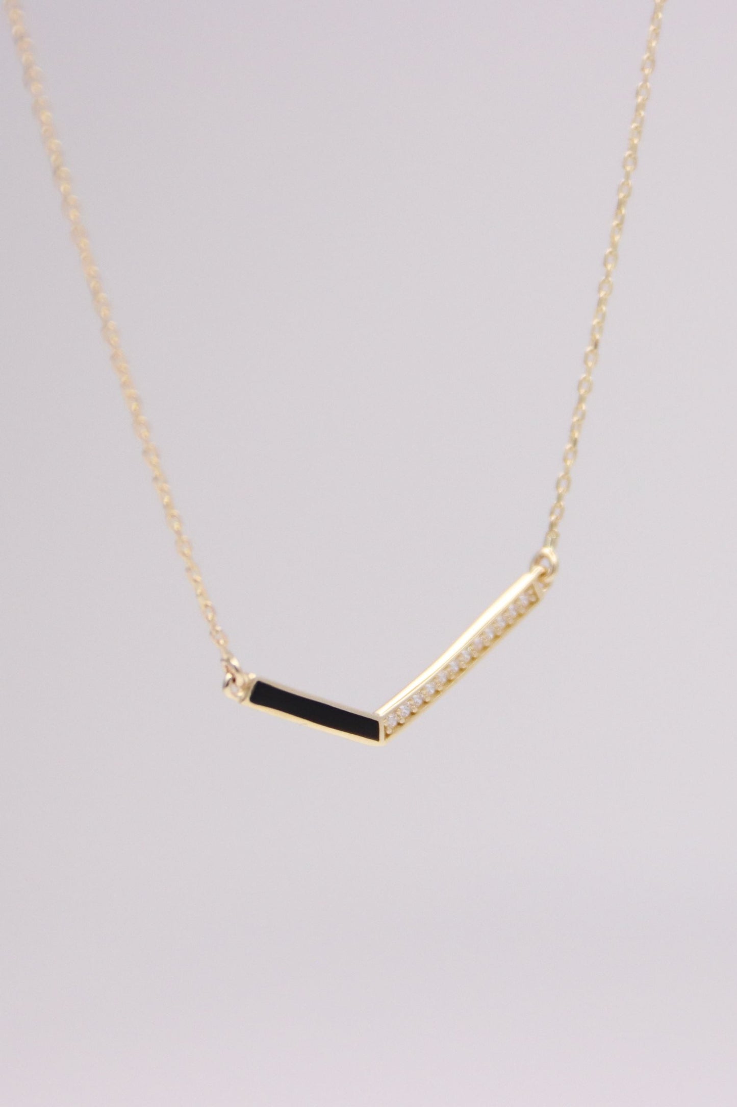 V-Shaped Gold Pendant Necklace