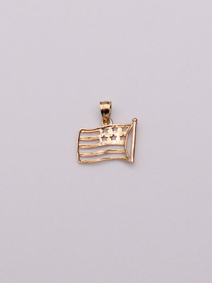 10k American Flag Pendant