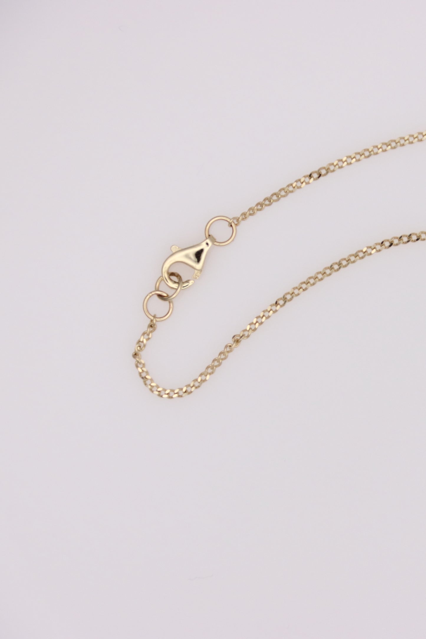 G shaped pendant with curb chain necklace