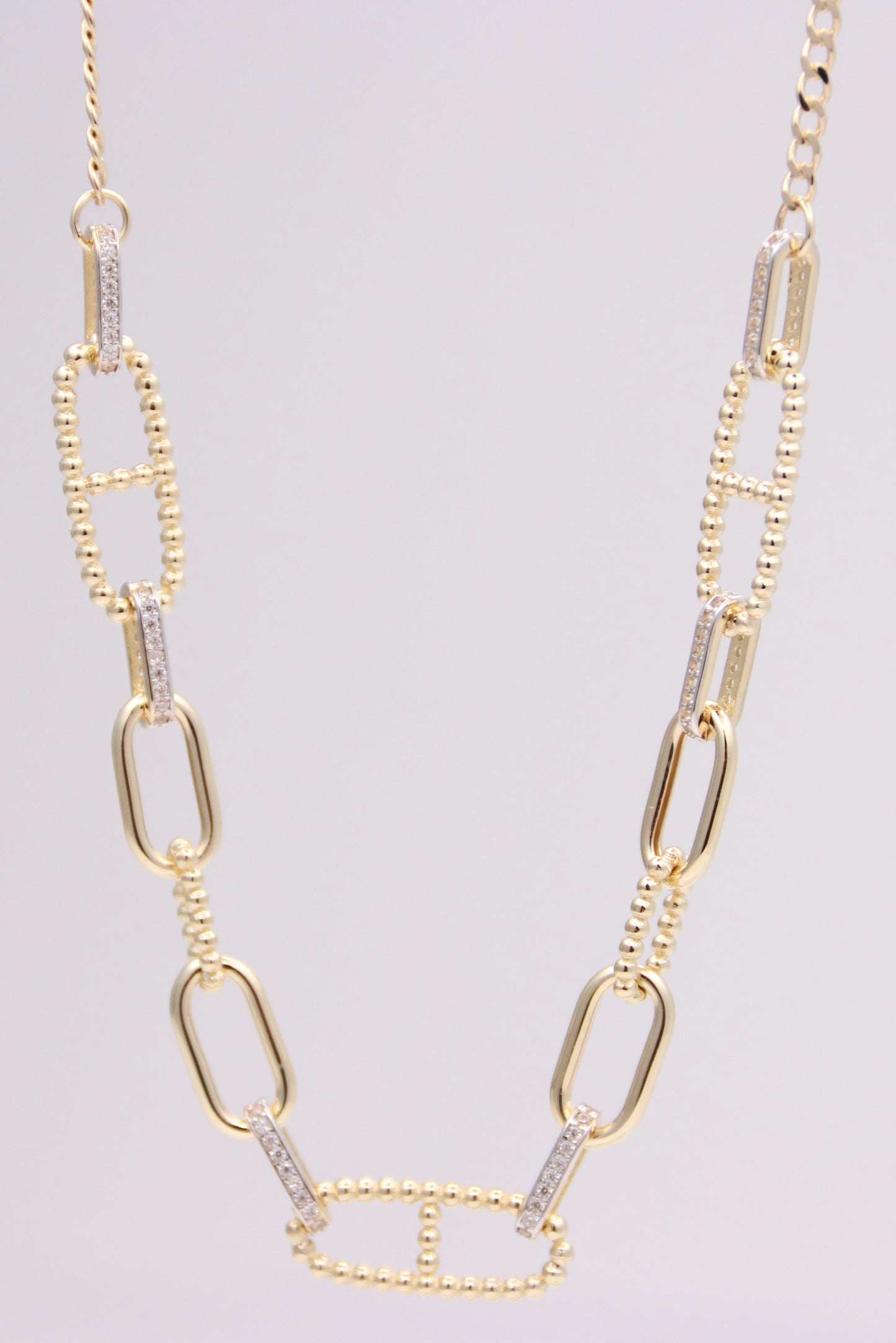 Paperclip and Oval Link Necklace