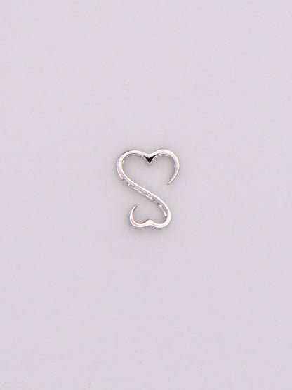 14k Diamond Open Heart Pendant