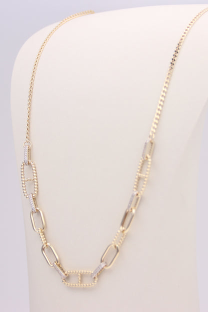 Paperclip and Oval Link Necklace