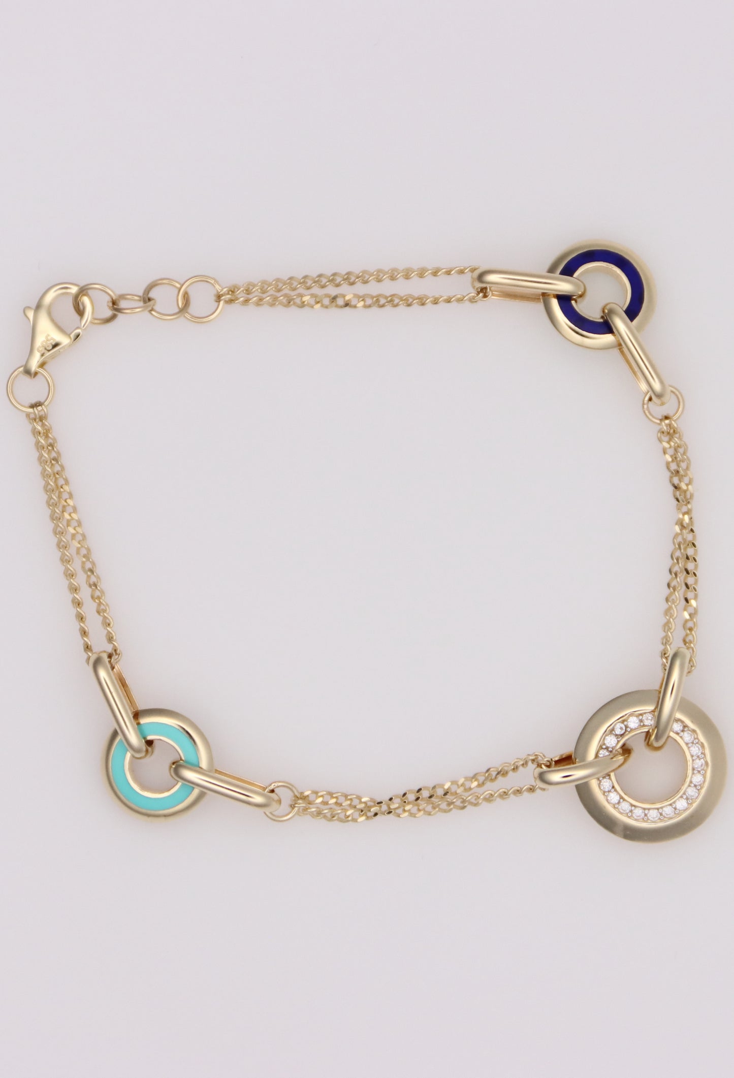 Round and Oval Link Curb Bracelet