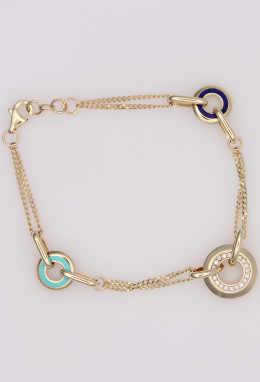 Round and Oval Link Curb Bracelet