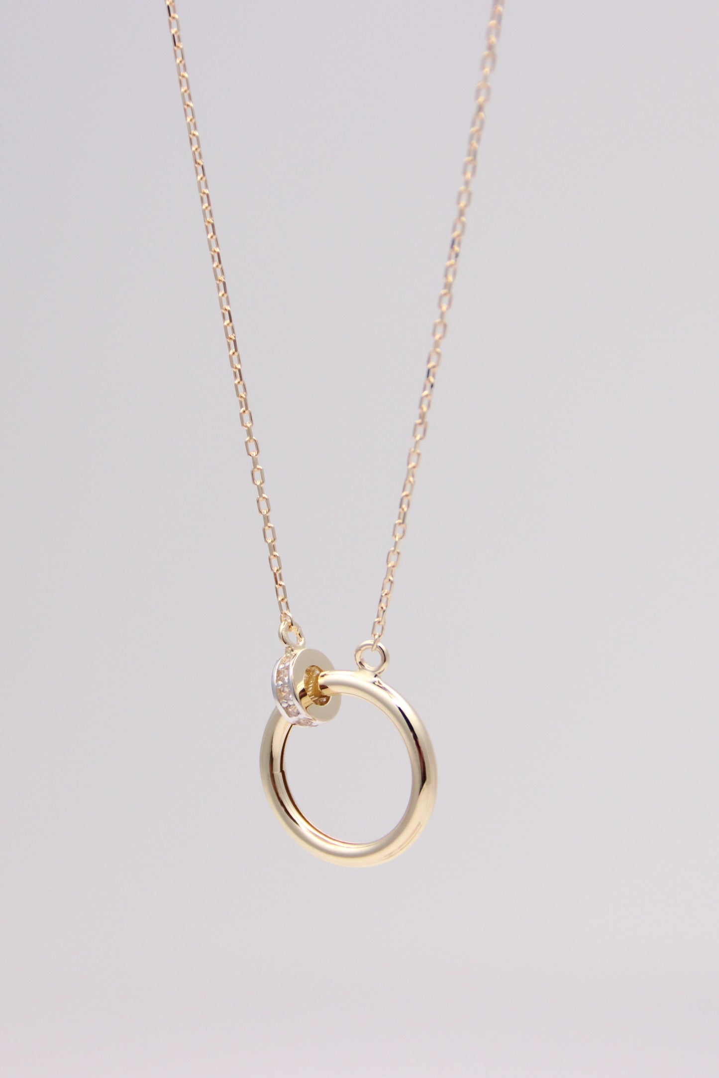 Ring Pendant Cable Necklace