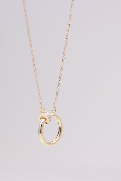 Ring Pendant Cable Necklace