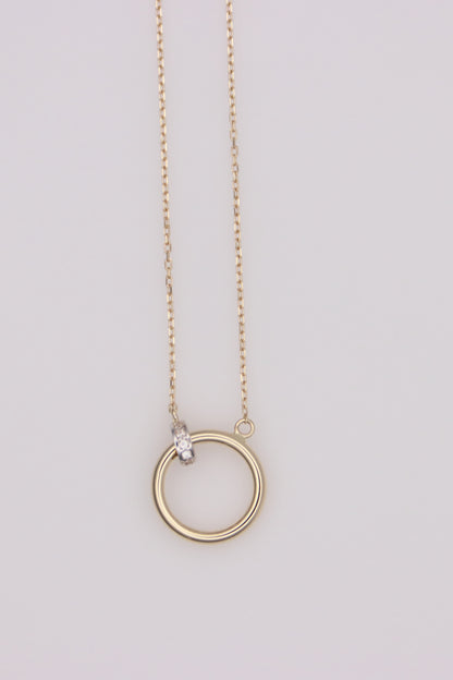 Ring Pendant Cable Necklace