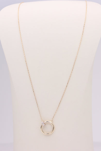 Ring Pendant Cable Necklace