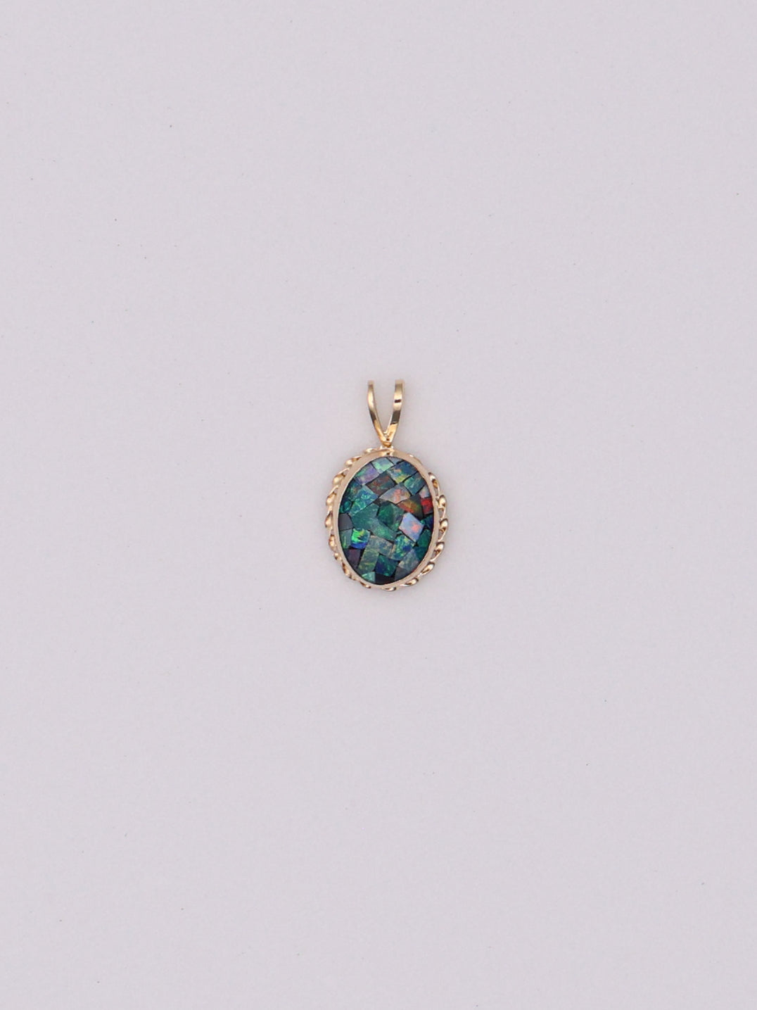 14k Blue Oval Pendant