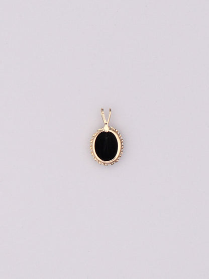 14k Blue Oval Pendant