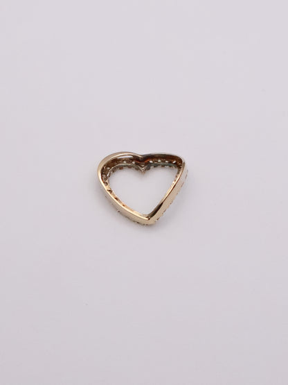 14k Cubic Zirconia Heart Pendant